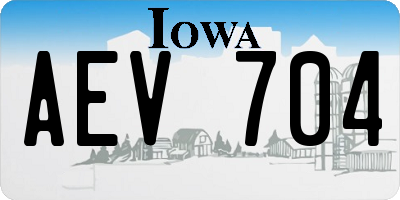 IA license plate AEV704