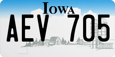 IA license plate AEV705