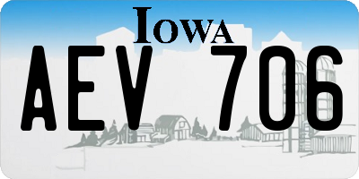 IA license plate AEV706
