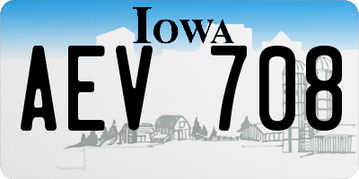 IA license plate AEV708