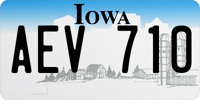 IA license plate AEV710
