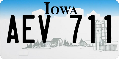 IA license plate AEV711