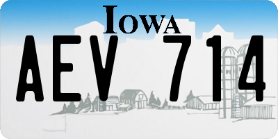 IA license plate AEV714