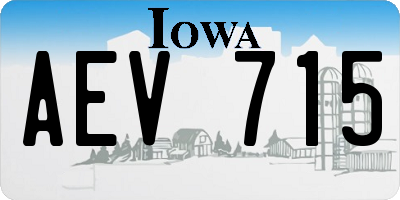 IA license plate AEV715