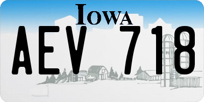 IA license plate AEV718