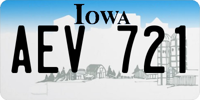 IA license plate AEV721