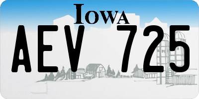 IA license plate AEV725