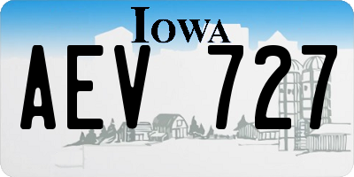 IA license plate AEV727