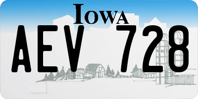IA license plate AEV728