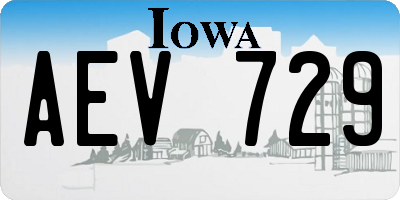 IA license plate AEV729