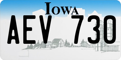 IA license plate AEV730