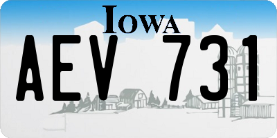 IA license plate AEV731