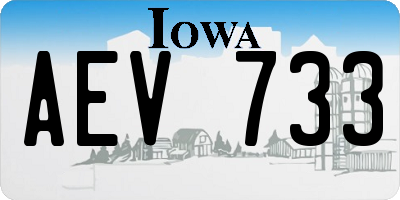 IA license plate AEV733