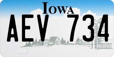 IA license plate AEV734