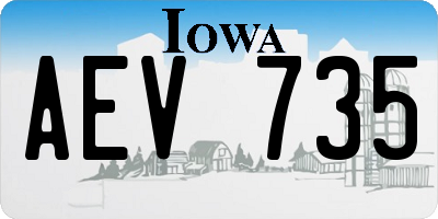 IA license plate AEV735
