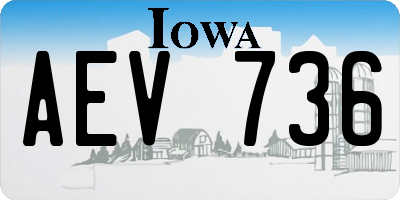 IA license plate AEV736