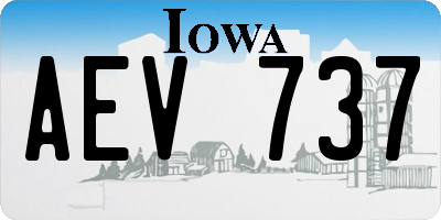 IA license plate AEV737