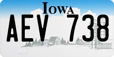 IA license plate AEV738