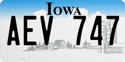 IA license plate AEV747
