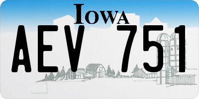 IA license plate AEV751