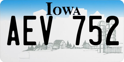 IA license plate AEV752