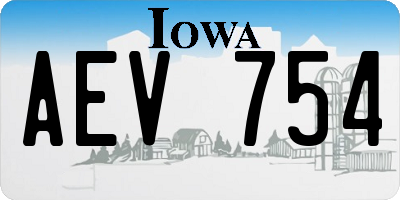 IA license plate AEV754