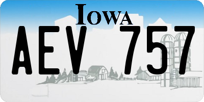 IA license plate AEV757