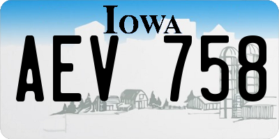IA license plate AEV758