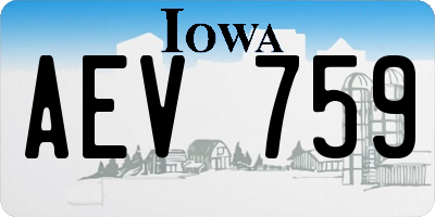 IA license plate AEV759