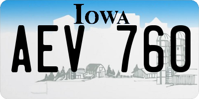 IA license plate AEV760