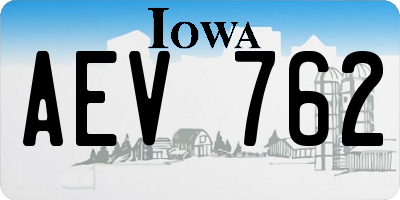IA license plate AEV762