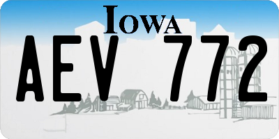 IA license plate AEV772