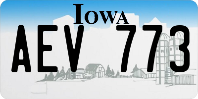 IA license plate AEV773