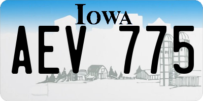 IA license plate AEV775