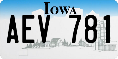 IA license plate AEV781