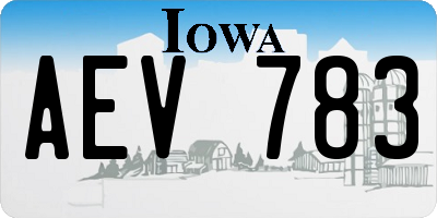 IA license plate AEV783