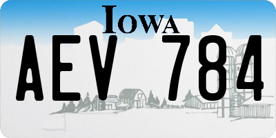 IA license plate AEV784