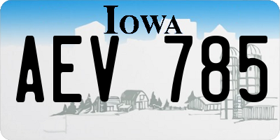 IA license plate AEV785