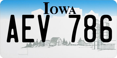 IA license plate AEV786