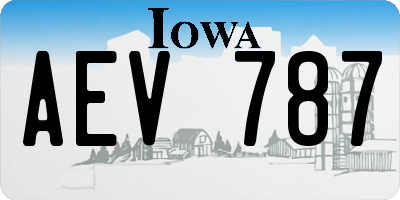 IA license plate AEV787