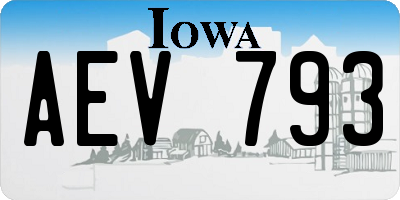IA license plate AEV793