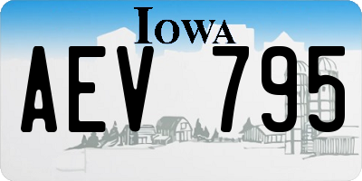 IA license plate AEV795