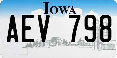 IA license plate AEV798