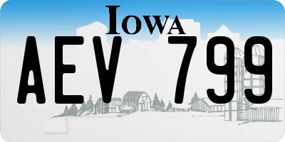 IA license plate AEV799