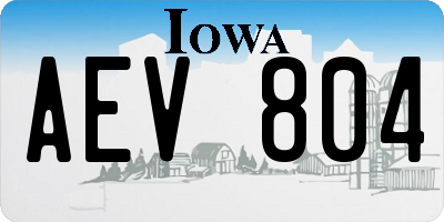 IA license plate AEV804