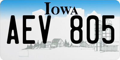 IA license plate AEV805