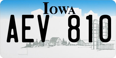 IA license plate AEV810