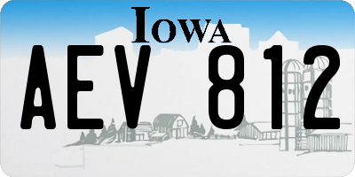 IA license plate AEV812