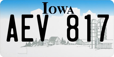 IA license plate AEV817