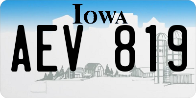 IA license plate AEV819